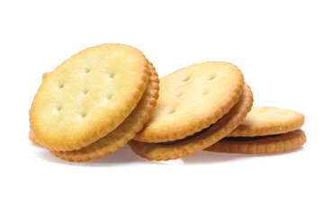 Sandwich biscuits cracker isolated on white background