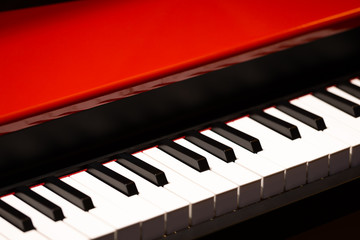 red grand piano, music background