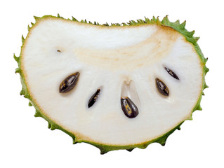 Soursop fruit isolated on white background