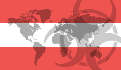 Austria flag global disease outbreak concept