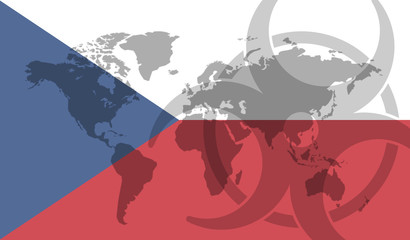 Czech Republic flag global disease outbreak concept