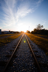 Obraz na płótnie Canvas Railroad at sunset