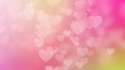 Multi-colored gradient with heart-shaped bokeh, Valentine's Day, Love Day and wedding day.
