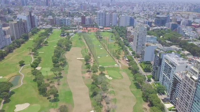 View of the San Isidro golf course in Lima, Peru