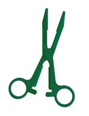 open green scissors on a white background