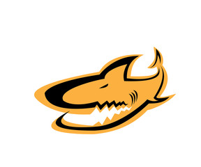 simple vector logo design of a shark