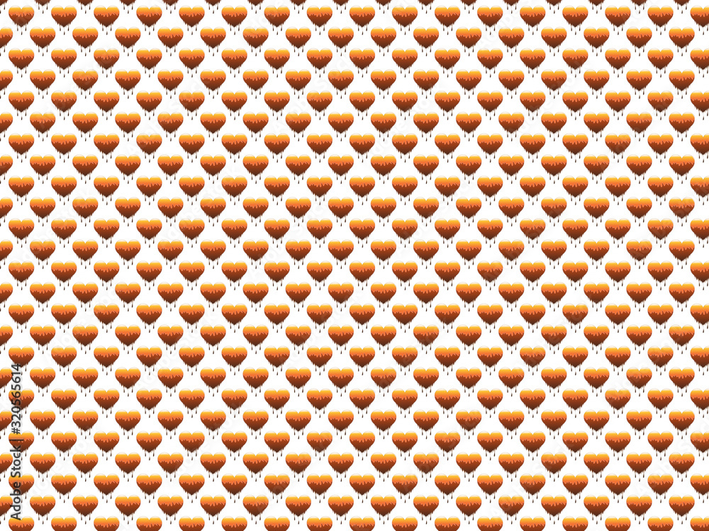Aufkleber continuous repeated pattern of chocolate stain in the form of heart shape with falling drops, specia