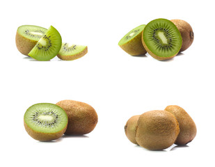 Fototapeta premium kiwi fruit isolated on white background (set mix collection)