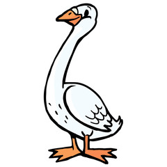 Proud a farm goose in pose