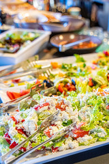 Luxury Brunch Concept in the Restaurant or Hotel, Different Kind of Food for Breakfast or Lunch