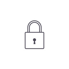 Lock icon, padlock symbol line Vector flat illustration