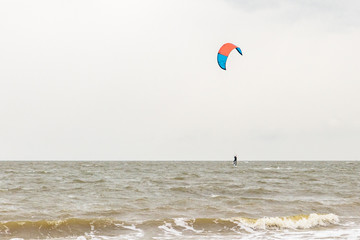 A kitesurfer on the North Sea