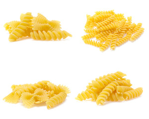dry Italian pasta isolated on white background (Mix, set , collection)