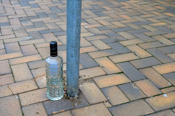 Flasche auf der Straße