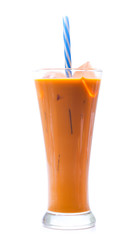 Iced Thai milk tea in glasses (thailand)