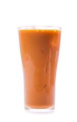 Iced Thai milk tea in glasses (thailand)