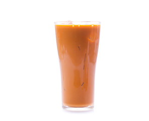 Iced Thai milk tea in glasses (thailand)