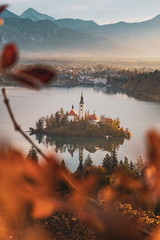 Autumn view on a Lake Bled in Slovenia