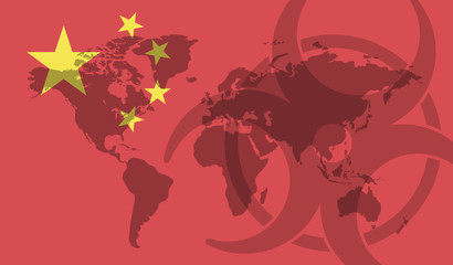 China flag global disease outbreak concept
