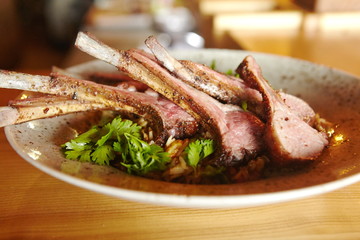 food, dinner, grilled, meat, cooked, dish, meal, delicious, barbecue, plate, lunch, cuisine, fried, restaurant, table, white, grill, closeup, herbs, vegetables, gourmet, salad, roasted, herb, vegetabl