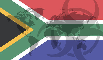 South Africa flag global disease outbreak concept