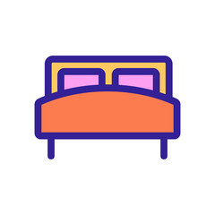 Two-bedroom bed icon vector. A thin line sign. Isolated contour symbol illustration