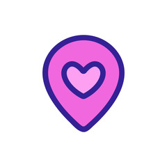 The meeting place of the lovers icon vector. A thin line sign. Isolated contour symbol illustration