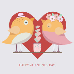 Happy Valentine's day romantic card  vector illustration