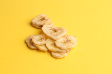 fried banana in color background