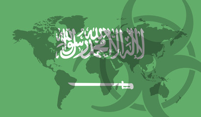 Saudi Arabia flag global disease outbreak concept
