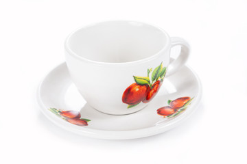 Cup and saucer isolated