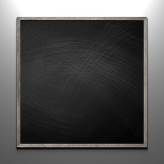 Rubbed out chalk on a blackboard with wooden frame