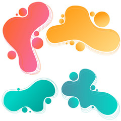 Liquid splash pattern for graphic design. Four color shapes. Substrate for the inscription. Modern abstract design