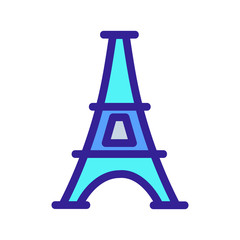 Paris icon vector. A thin line sign. Isolated contour symbol illustration