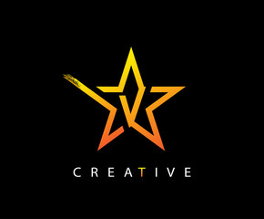 Star V Letter Digital Network , technology and digital abstract V vector logo.  