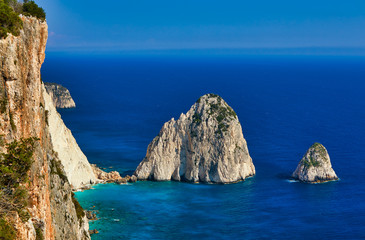 Fototapeta na wymiar Beautiful lanscape of Zakinthos island. Greece. The island of zakynthos. The Ionian Sea. The most beautiful places in the world.Vacation concept background. Travelling concept. Mizithres, Keri.