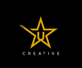 Star U Letter Digital Network , technology and digital abstract U vector logo.  
