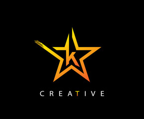 Star K Letter Digital Network , technology and digital abstract K vector logo.  