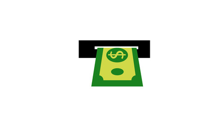 ATM Cash Withdraw Concept  Icon design
