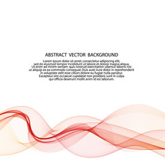 Abstract red lines. Vector background. Red smoky wave. eps 10