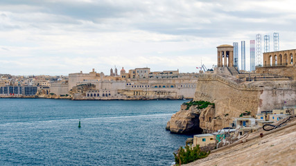 Fototapeta na wymiar Fort Saint Elmo, star fort in Valletta, Malta stands on the seaward shore of the Sciberras Peninsula