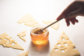 fresh honey with cheese