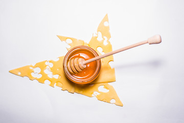 fresh honey with cheese