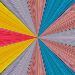 Fototapeta premium Colorful striped perspective lights background with starburst effect lines.
