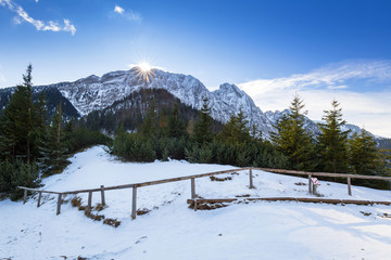 Mount Giewont in Tatra mountains, Poland