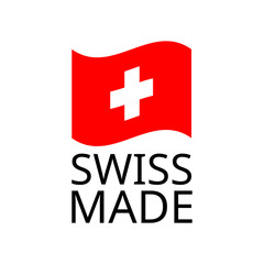 Obraz premium Swiss made quality certificate label with flag