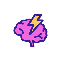Headache icon vector. A thin line sign. Isolated contour symbol illustration