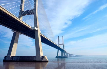 The Vasco da Gama Bridge. Lisbon, Portugal.