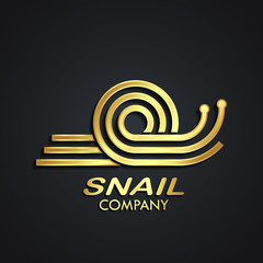 3d golden linear snail shape logo © zsschreiner