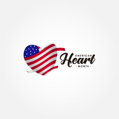 American Heart Month Vector Design For Banner or Background